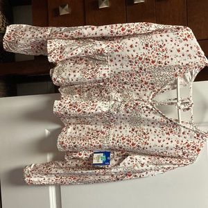 Arizona VNeck Baby Doll Floral Top